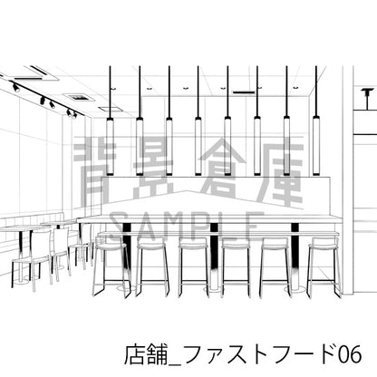 店舗_背景素材集27（ファストフード）_トーン