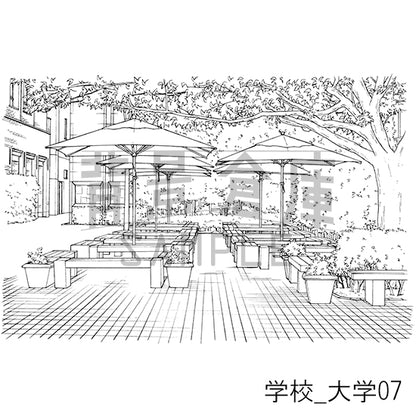 学校_背景素材集28（大学）_トーン