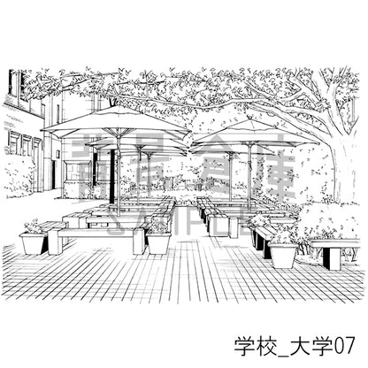 学校_背景素材集28（大学）_トーン
