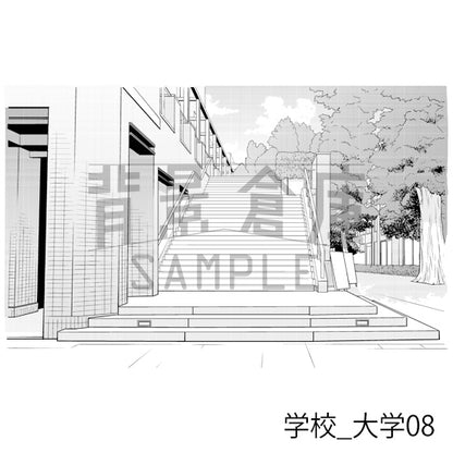学校_背景素材集28（大学）_トーン