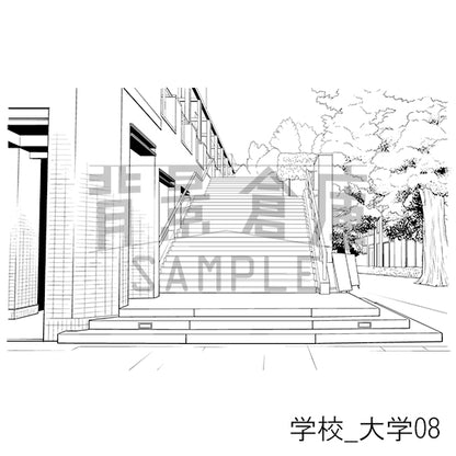 学校_背景素材集28（大学）_トーン