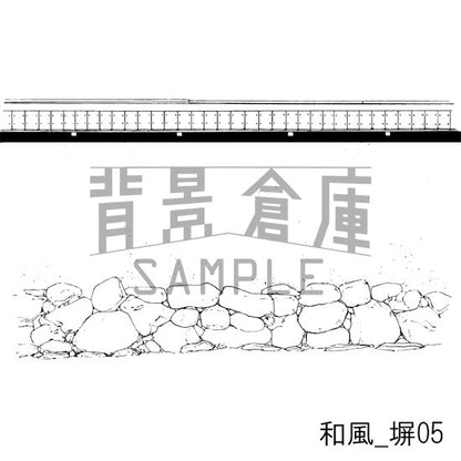 和風_セット7（室内 塀 垣根）