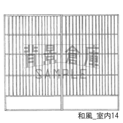 和風_セット7（室内 塀 垣根）