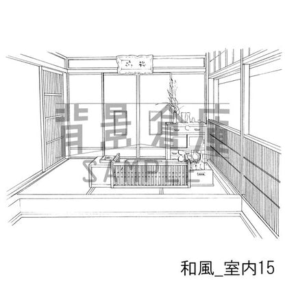 和風_セット7（室内 塀 垣根）