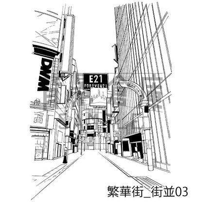 繁華街_セット1（街並）