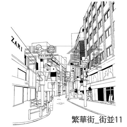 繁華街_セット2（街並）
