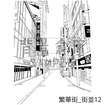 繁華街_セット2（街並）