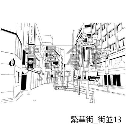 繁華街_セット2（街並）