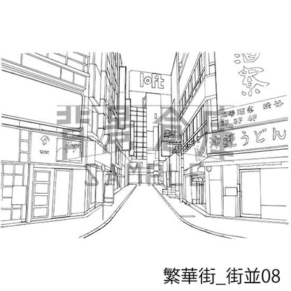 繁華街_セット2（街並）
