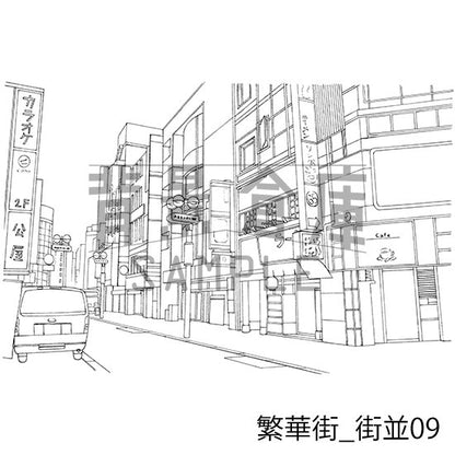 繁華街_セット2（街並）