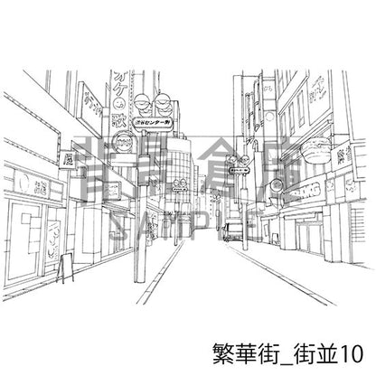 繁華街_セット2（街並）