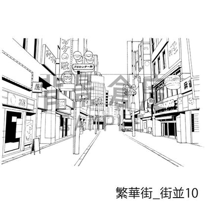 繁華街_セット2（街並）