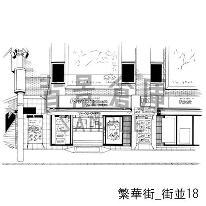 繁華街_セット3（街並）