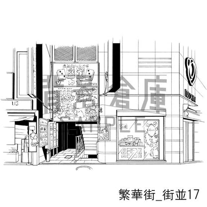 繁華街_セット3（街並）