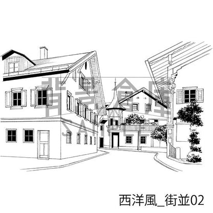 西洋風_セット1（街並）
