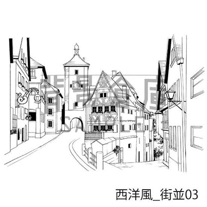 西洋風_セット1（街並）