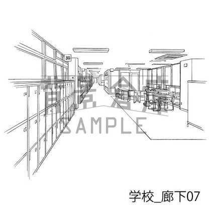 学校_セット13（廊下）