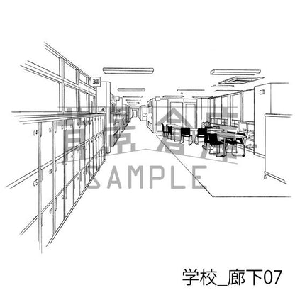 学校_セット13（廊下）