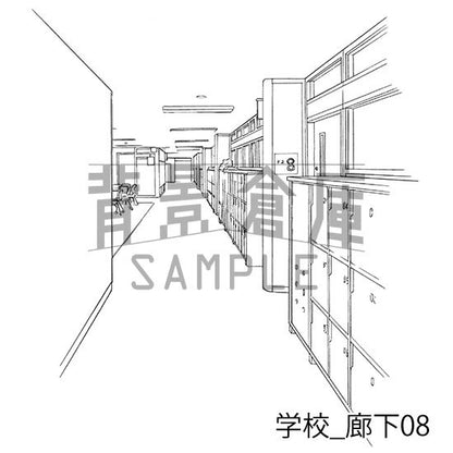 学校_セット13（廊下）