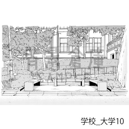 学校_背景素材集28（大学）_トーン