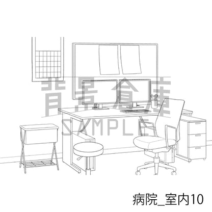 病院_背景素材集3（室内）_トーン