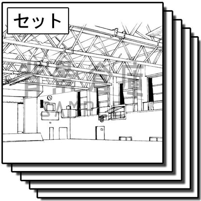 学校の体育館の背景セット（10枚組）