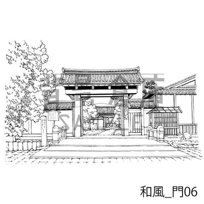 和風_セット12（門 玄関）