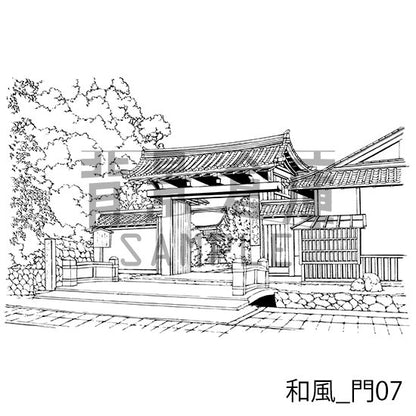 和風_セット12（門 玄関）