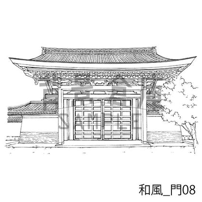 和風_セット12（門 玄関）