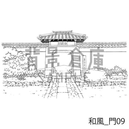 和風_セット12（門 玄関）