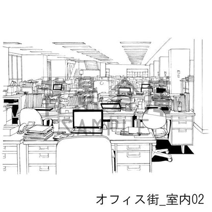 オフィス街_セット4(室内)