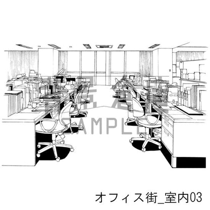 オフィス街_セット4(室内)
