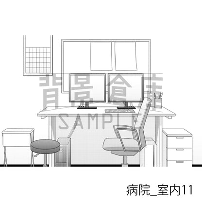 病院_背景素材集3（室内）_トーン