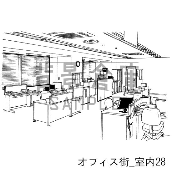 オフィス街_セット6(室内・PC)