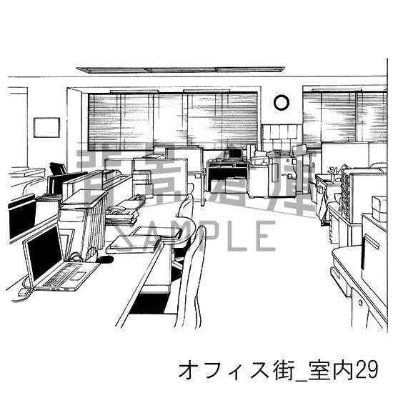 オフィス街_セット6(室内・PC)