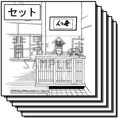 和風の室内のセットです。（10枚組）