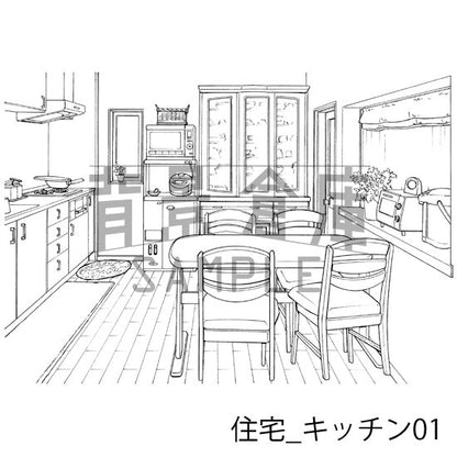 キッチンの背景です。