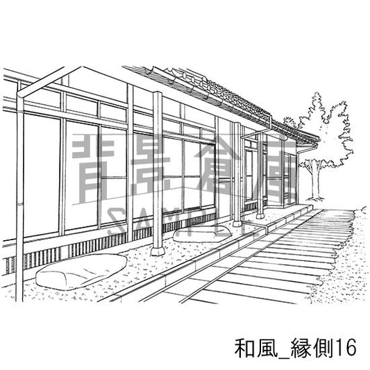 和風の縁側の背景です。