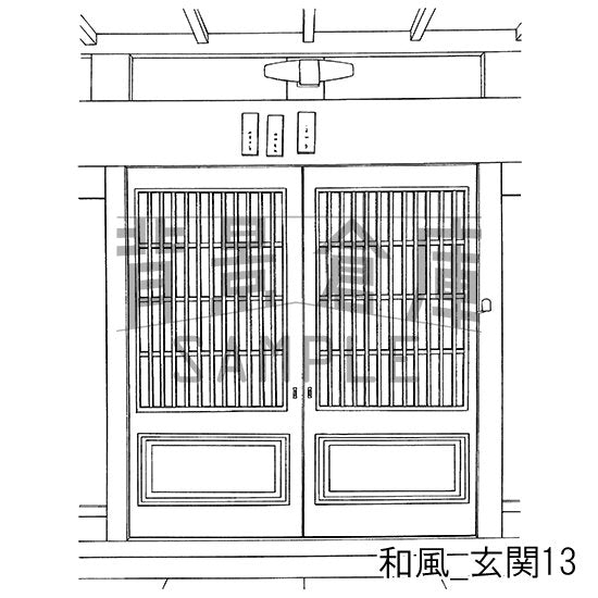 和風の玄関の背景です。