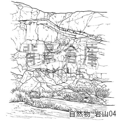自然物_セット6（岩山）