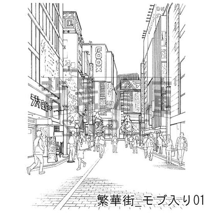 繁華街_セット5（モブ入り）