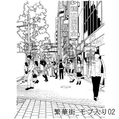 繁華街_セット5（モブ入り）