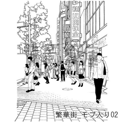 繁華街_セット5（モブ入り）