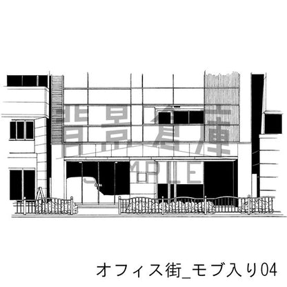 オフィス街_セット10（モブ入り）