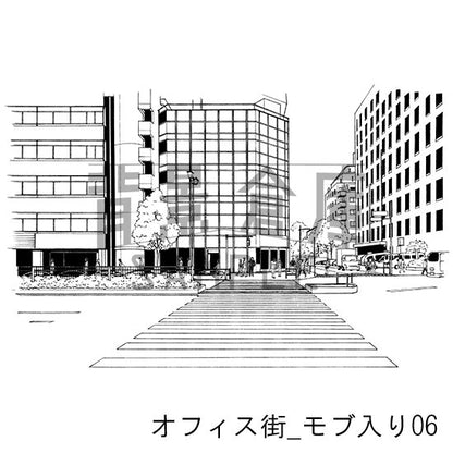 オフィス街_セット10（モブ入り）