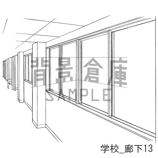 学校の廊下の背景です。