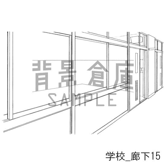 学校の廊下の背景です。