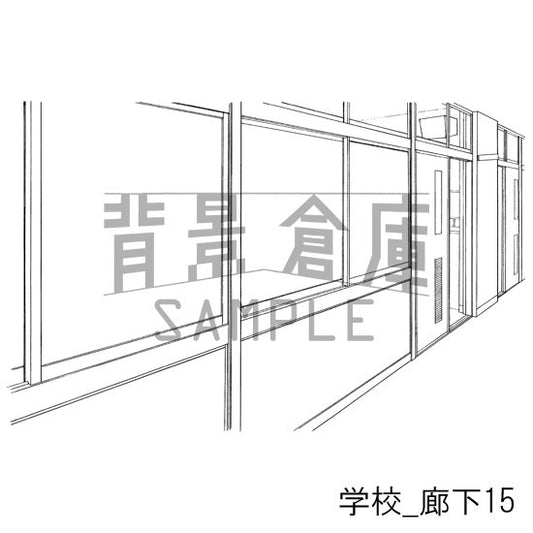 学校の廊下の背景です。