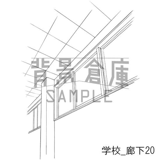 学校の廊下の背景です。