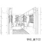 学校の廊下の背景です。